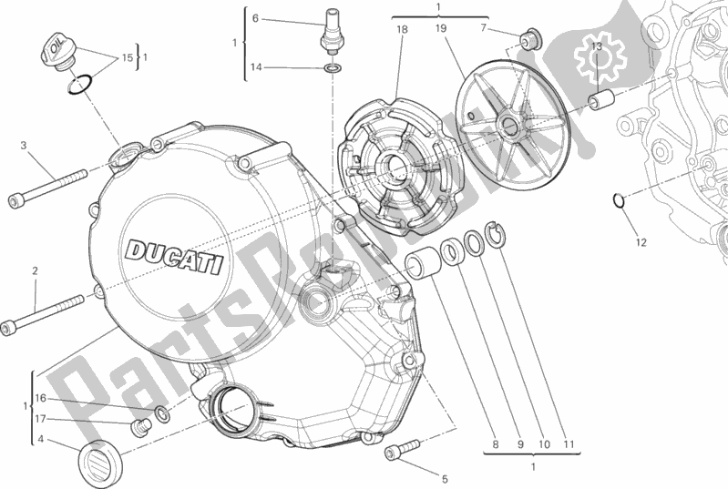 Todas as partes de Tampa Da Embreagem do Ducati Monster 795 ABS Thailand 2013